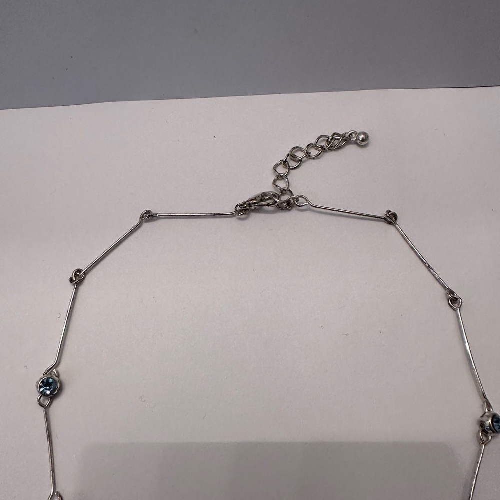 Blue Rhinestone Necklace - Picture 3 of 3